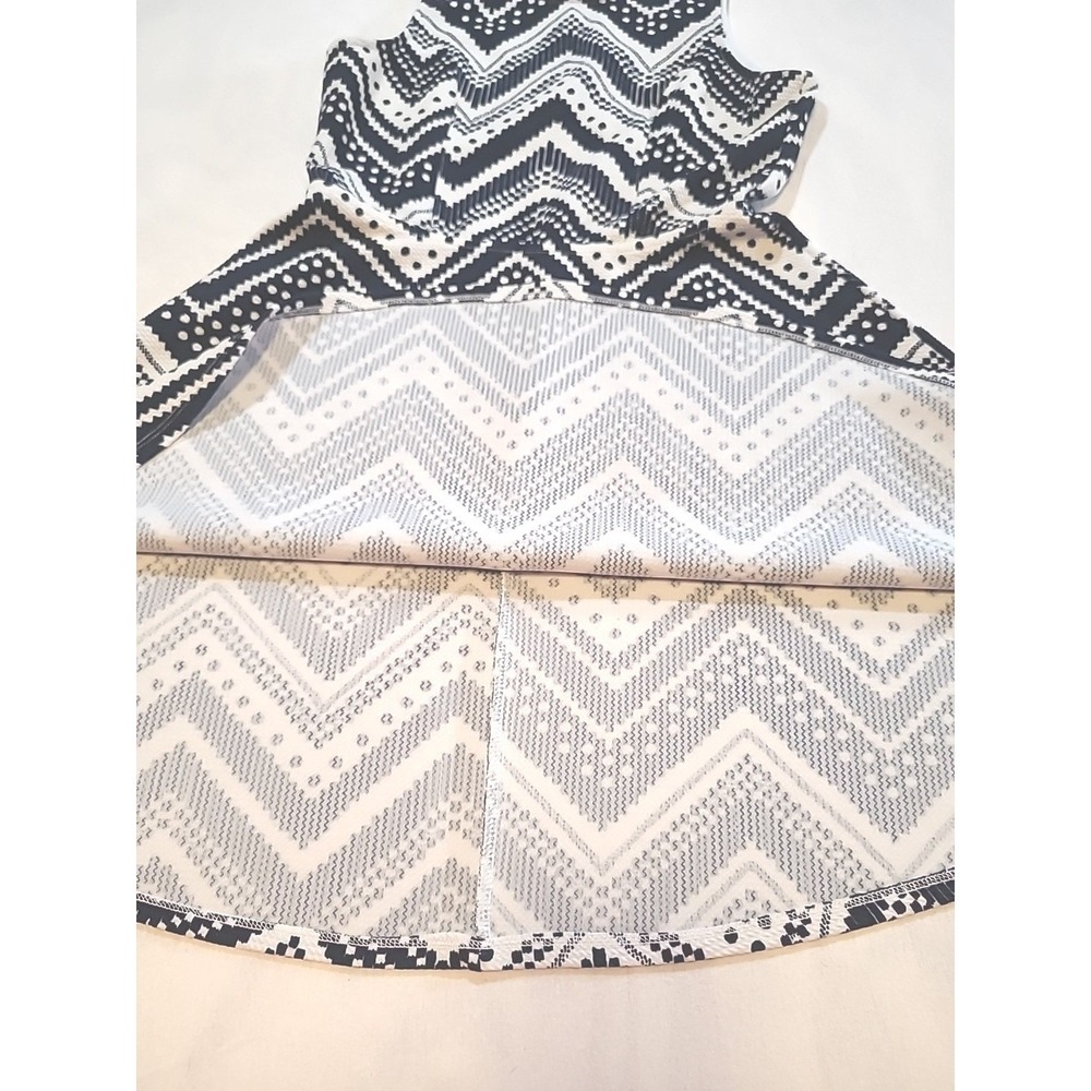 Maurices Sun Dress Size Medium Black & White Sleeveless 1/4 Zipper Back Heavier - Picture 7 of 16